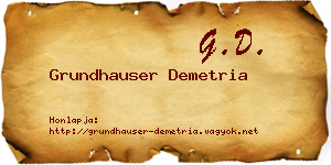 Grundhauser Demetria névjegykártya